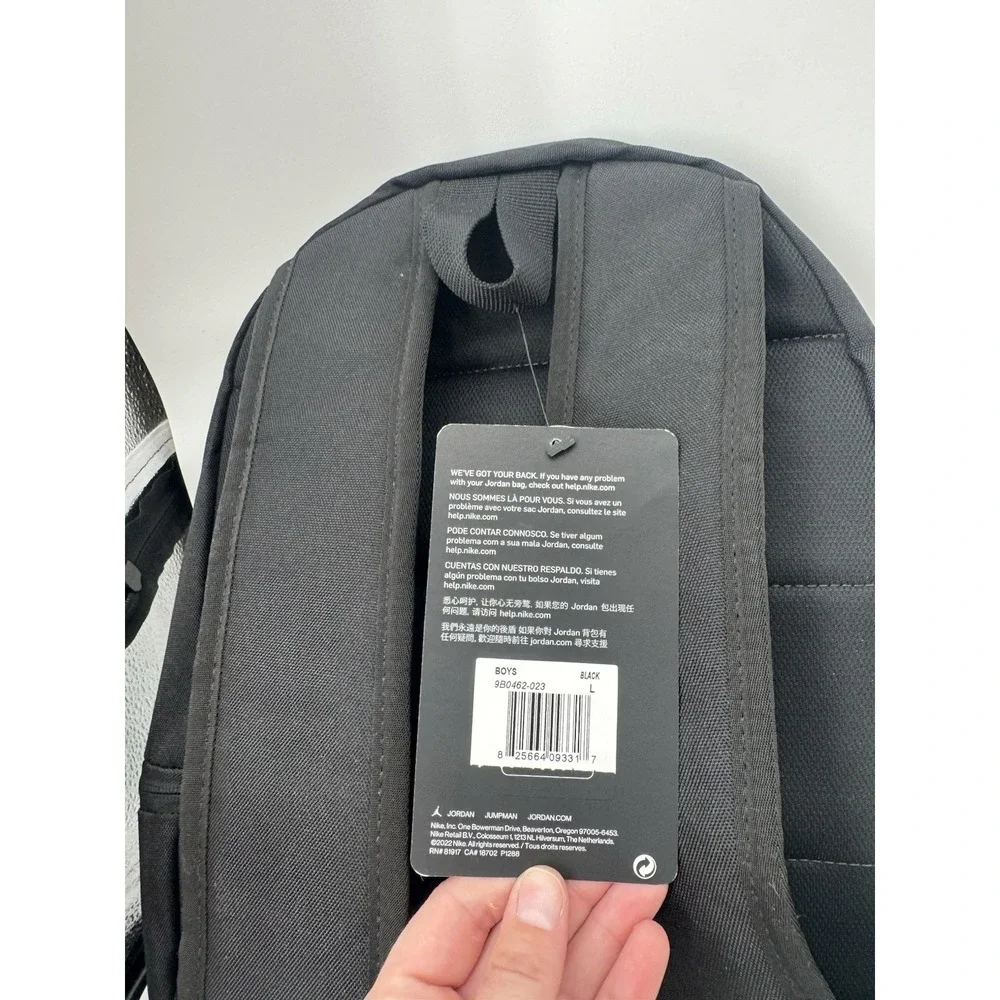 NEW NIKE AIR JORDAN backpack school laptop sleeve black multi pockets zip
